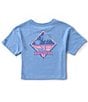 Color:Atlantic Blue - Image 1 - Big Girls 7-16 Short Sleeve Sunset Diamond T-Shirt