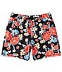 Color:Black - Image 1 - Cannonball Floral Printed 17#double; Outseam Volley Shorts