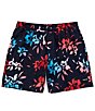 Color:Obsidian 2 - Image 1 - Cannonball Tropical Floral 17#double; Outseam Volley Shorts