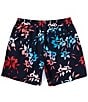 Color:Obsidian 2 - Image 2 - Cannonball Tropical Floral 17#double; Outseam Volley Shorts
