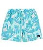 Color:Tropical Mist - Image 1 - Cannonball Tropical Print 17#double; Outseam Volley Shorts