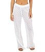 Hurley Crochet Knit High Waist Cargo Pocket Beach Swim Cover-Up Pants, Color:White - Image 1
