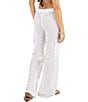 Hurley Crochet Knit High Waist Cargo Pocket Beach Swim Cover-Up Pants, Color:White - Image 2