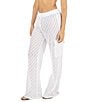 Hurley Crochet Knit High Waist Cargo Pocket Beach Swim Cover-Up Pants, Color:White - Image 3