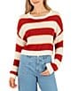 Hurley Delta Striped Cropped Knit Sweater - Image 1