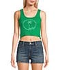 Color:Bright Green - Image 1 - Down Under Cropped Graphic Tank Top