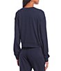 Color:Mood Indigo - Image 2 - Easy Coordinating Oversized Cropped Pullover Sweatshirt