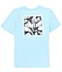 Color:Droid Heather - Image 1 - Four Corners Short Sleeve Leaf Print Jersey Graphic T-Shirt
