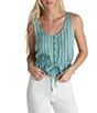 Hurley Hidden Treasures Sleeveless Stripe Dobby Tank Top, Color:Reef Waters - Image 1