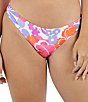Hurley Island Floral Low Waist Moderate Coverage Hipster Swim Bottom, Color:Coconut - Image 1