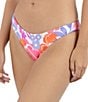 Hurley Island Floral Low Waist Moderate Coverage Hipster Swim Bottom, Color:Coconut - Image 3