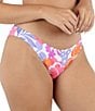 Hurley Island Floral Low Waist Moderate Coverage Hipster Swim Bottom, Color:Coconut - Image 4
