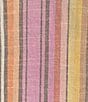 Color:Stripe - Image 3 - Linen Blend Sunset Stripe Halter Neck Tie Back Mini Dress
