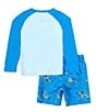 Color:Blue - Image 2 - Little Boys 2T-4T Short Sleeve Treasure Hunt T-Shirt & Swim Trunks Set