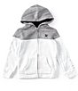 Color:White - Image 1 - Little Boys 2T-7 Long Sleeve Color Blocked Sweater Fleece Hoodie