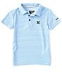 Color:Psychic Blue Heather - Image 1 - Little Boys 2T-7 Short-Sleeve H2O-Fit Belmont Polo Shirt