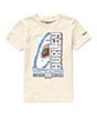 Color:Light Khaki - Image 1 - Little Boys 2T-7 Short Sleeve Shark Splitter Graphic T-Shirt