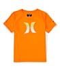 Color:Total Orange - Image 1 - Little Boys 2T-7 Short Sleeve Ombre Logo UPF 50 Shirt