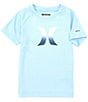 Color:Psychic Blue - Image 1 - Little Boys 2T-7 Short Sleeve Ombre Logo UPF 50 Shirt