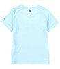 Color:Psychic Blue - Image 2 - Little Boys 2T-7 Short Sleeve Ombre Logo UPF 50 Shirt