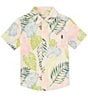 Color:Pale Ivory - Image 1 - Little Boys 4-7 Short Sleeve Swami Stretch Woven Shirt