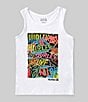 Color:White - Image 1 - Little Boys 4-7 Sleeveless Ripped Up Graphic Tank Top
