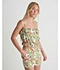 Hurley Malibu Sleeveless Floral Printed Cropped Camisole, Color:Off-White - Image 3