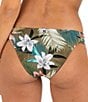 Color:Pine Grove - Image 2 - Max Vintage Palm Floral Print Moderate Coverage Swim Bottom