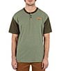 Hurley Merchant Short-Sleeve Color Block Slub Jersey T-Shirt, Color:Army - Image 1