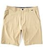 Color:Khaki - Image 1 - Mid-Rise Phantom 20#double; Outseam Hybrid Shorts