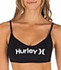 Color:Black - Image 1 - One and Only Logo Bralette Swim Top