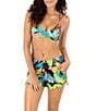 Color:Black - Image 5 - Paradise Aquas Tropical Floral Print 2 1/2#double; Swim Cover-Up Boardshorts