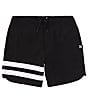 Color:Black - Image 1 - Phantom Eco Striped Block Party 18#double; Outseam Board Shorts