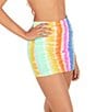Color:Watermelon - Image 3 - Rainbow Ombre Tie-Dye Print Fitted Mini Skirt Cover-Up