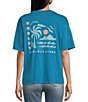 Color:Blue - Image 1 - Relaxed Paradise Minds Slim Boyfriend Graphic T-Shirt