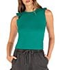 Color:Emerald - Image 1 - Rita Ribbed Flutter Sleeve Tank Top
