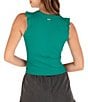 Color:Emerald - Image 2 - Rita Ribbed Flutter Sleeve Tank Top