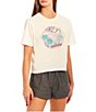 Color:Marshmallow - Image 1 - Sail Short Sleeve Cropped Graphic Tee