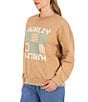 Hurley Segment Long Sleeve Oversized Fleece Sweatshirt, Color:Tan - Image 3