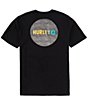 Color:Black - Image 1 - Short Sleeve Everyday Circle Graphic T-Shirt