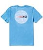 Color:Bliss Blue Heather - Image 1 - Short Sleeve Everyday Circle Graphic T-Shirt