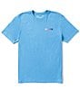 Color:Bliss Blue Heather - Image 2 - Short Sleeve Everyday Circle Graphic T-Shirt