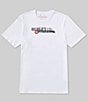 Color:White - Image 1 - Short Sleeve Hurley Co. International EVD 25th Graphic Logo T-Shirt