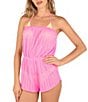 Color:Watermelon - Image 1 - Solid Crochet Strapless Romper Cover-Up