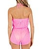 Color:Watermelon - Image 2 - Solid Crochet Strapless Romper Cover-Up