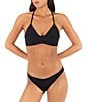 Hurley Solids Adjustable Tie Back Triangle Swim Top & Solid Moderate Bikini Swim Bottom - Image 1
