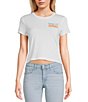 Color:White - Image 2 - Sunkissed Short Sleeve Cropped Graphic T-Shirt