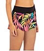 Color:Black - Image 3 - Tropic Dance Printed Soft Waist Swim Boardshorts