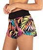 Color:Black - Image 4 - Tropic Dance Printed Soft Waist Swim Boardshorts