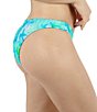 Hurley Tropic Dreams Scoop Waist Cheeky Hipster Swim Bottom, Color:Aquarius Blue - Image 4